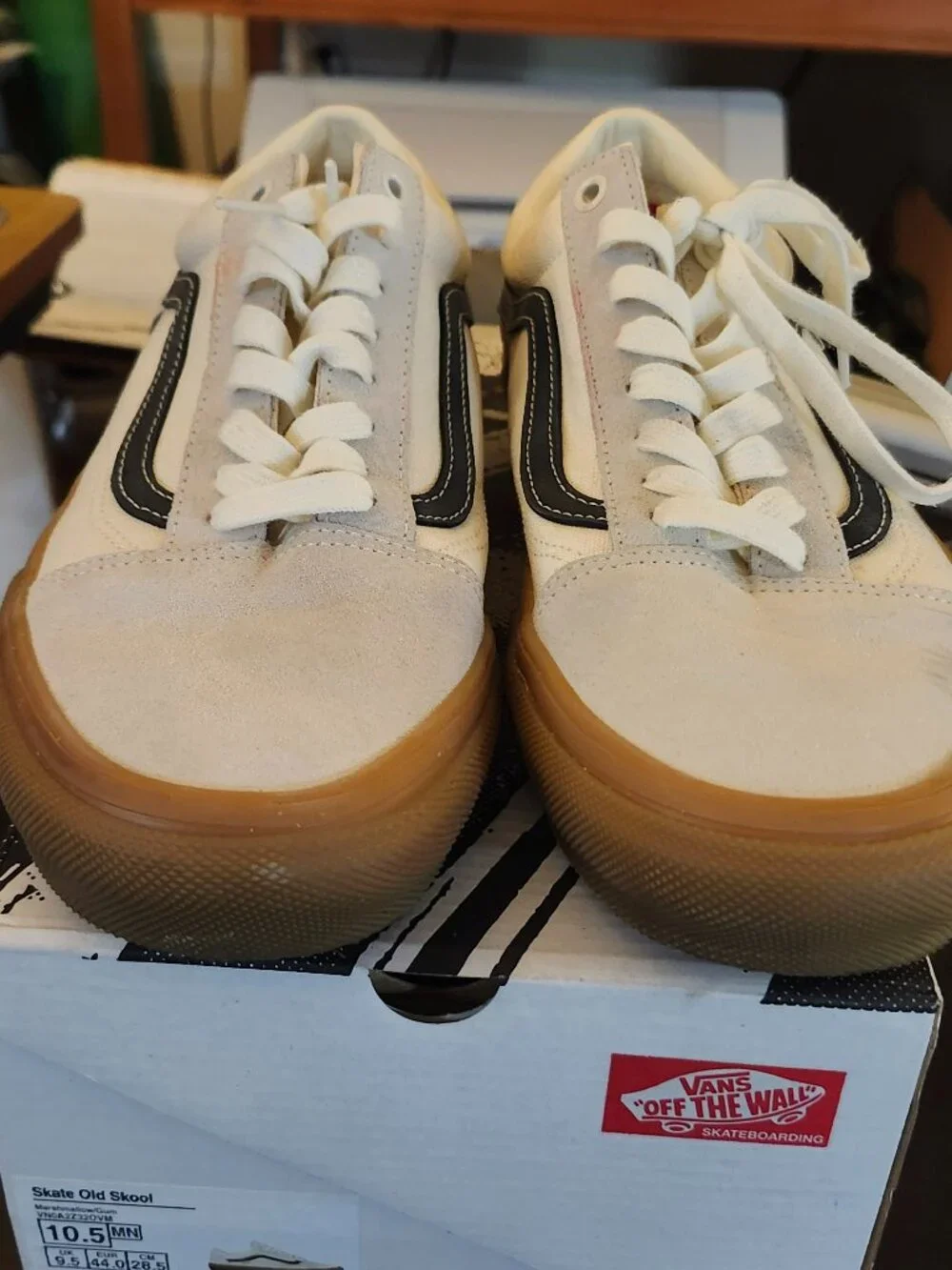 Vans Skate Old Skool Marshmallow Gum Men’s 10.5 Pre-Owned With Box